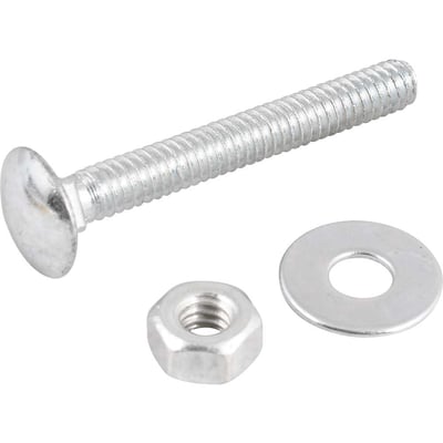 Parafuso francês zincado, 1/4" x 2", com porca e arruela, cartela com 5 conjuntos