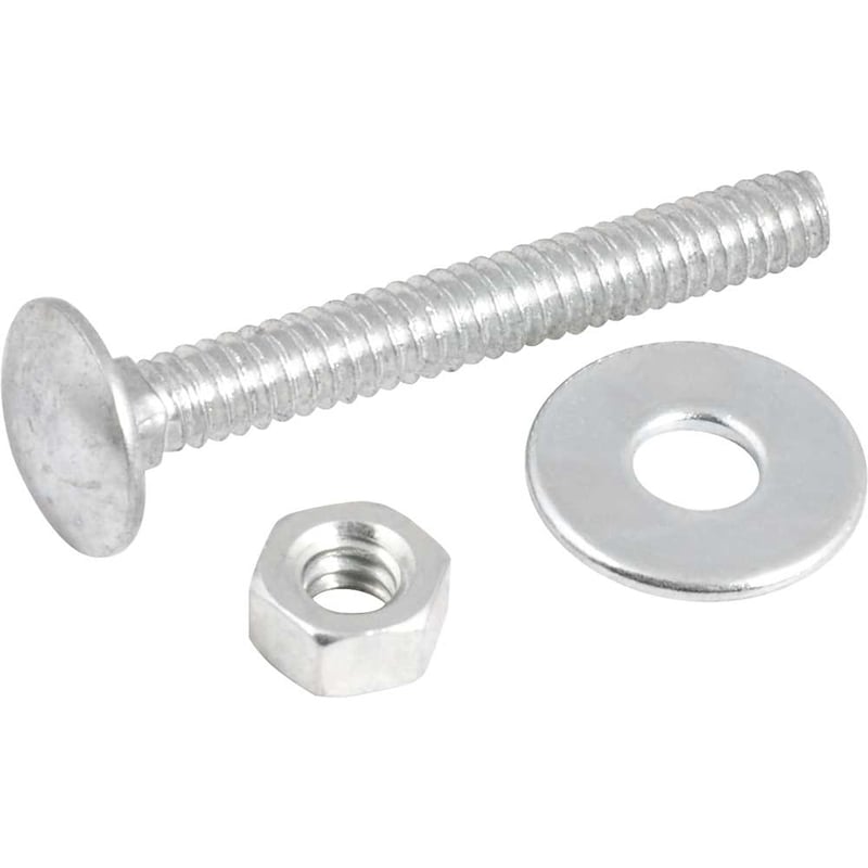 Parafuso francês zincado, 3/16" x 1.1/2", com porca e arruela, cartela com 4 conjuntos
