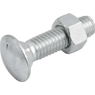 Parafuso francês zincado, 1/2" x 2", com porca