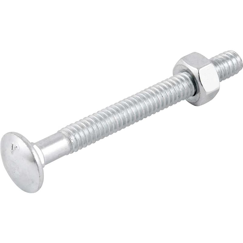 Parafuso francês zincado, 1/4" x 2.1/2", com porca