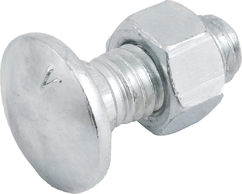 Parafuso francês zincado, 3/8" x 1", com porca