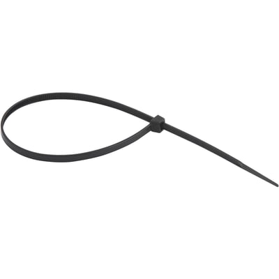 Abraçadeira de nylon, preta, 100 mm x 2,5 mm, com 100 peças