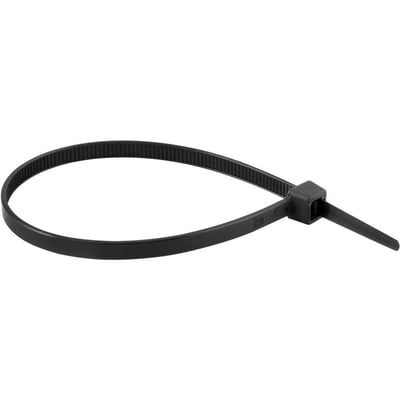 Abraçadeira de nylon, preta, 200 mm x 4,8 mm, com 100 peças
