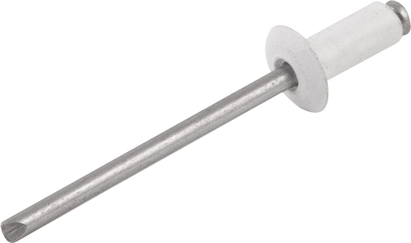 Rebite de repuxo 3,2 mm x 6,0 mm, branco, 306, caixa com 1.000 peças