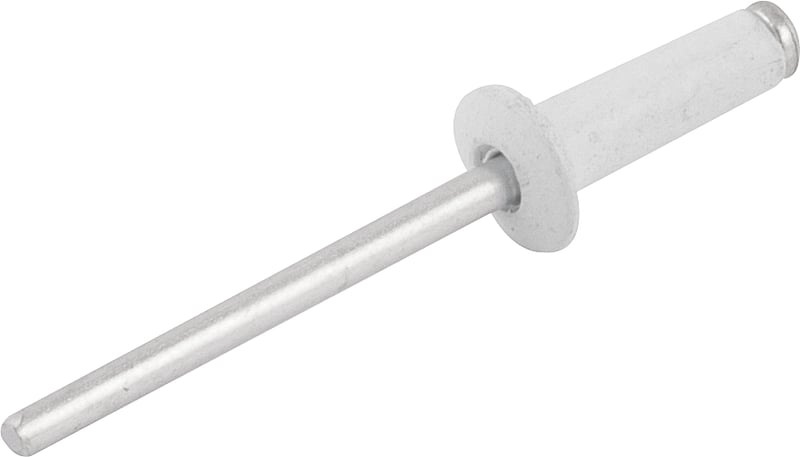 Rebite de repuxo 4,0 mm x 10,0 mm, branco, pacote com 100 peças