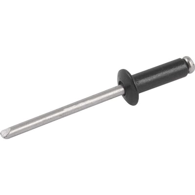 Rebite de repuxo 3,2 mm x 8,0 mm, preto, 308, caixa com 1.000 peças