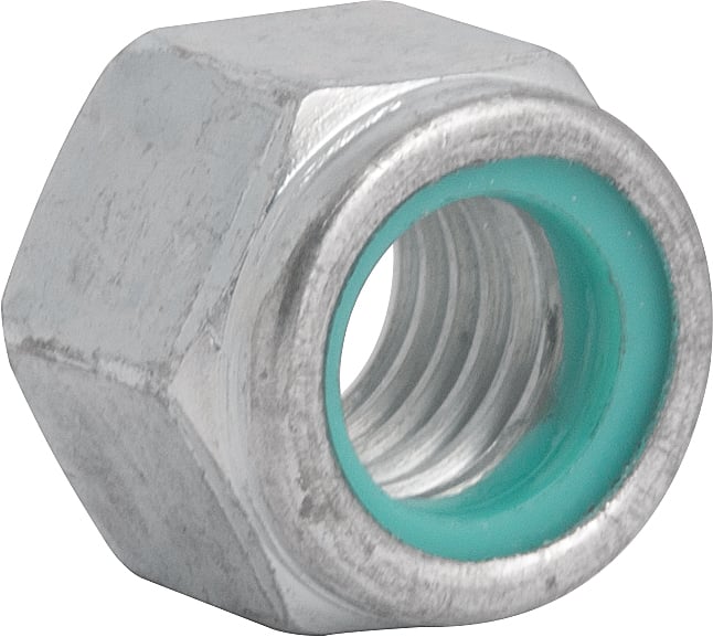 Porca autotravante sextavada, 5/8", UNC, alta, zincada