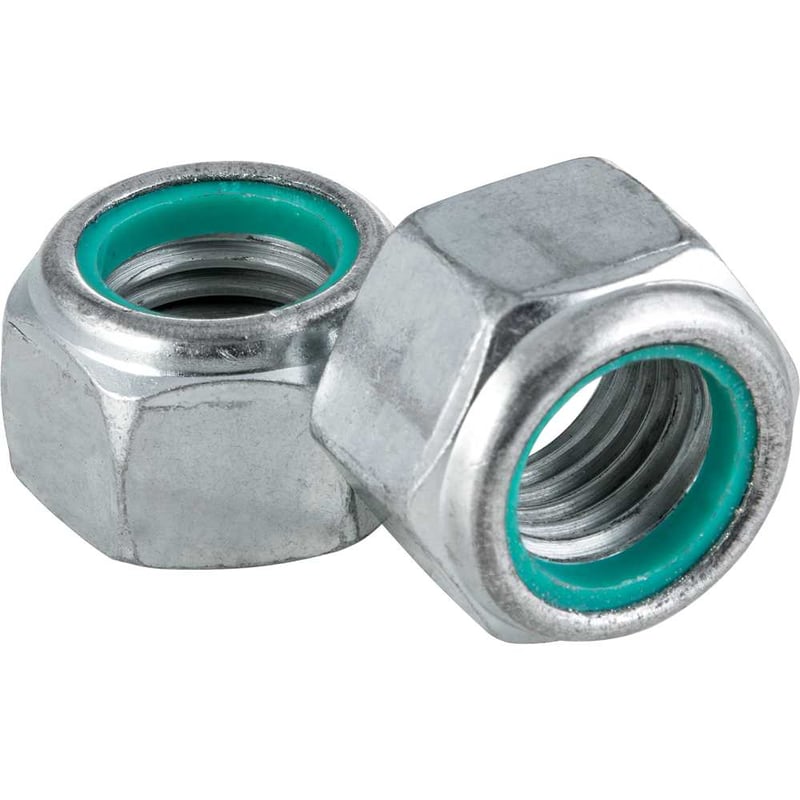 Porca autotravante sextavada, 1", UNC, alta, zincada