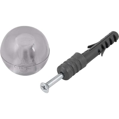 Batente de porta, cristal, 8,0 mm, com bucha e parafuso