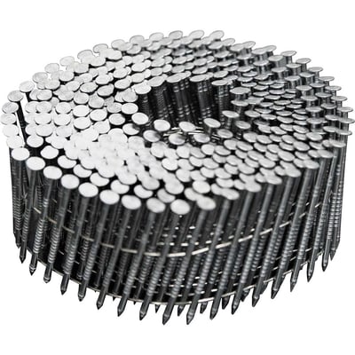 Prego coil anelado, 2,1 mm x 45 mm, polido, carretel com 350 unidades, caixa com 12.600 unidades, para o pregador PP 550
