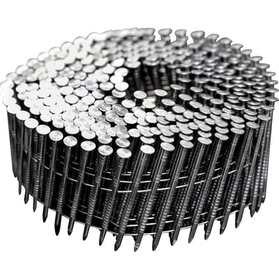 Prego coil anelado, 2,3 mm x 45 mm, polido, carretel com 350 unidades, caixa com 10.500 unidades, para os pregadores PP 550 e PP 700