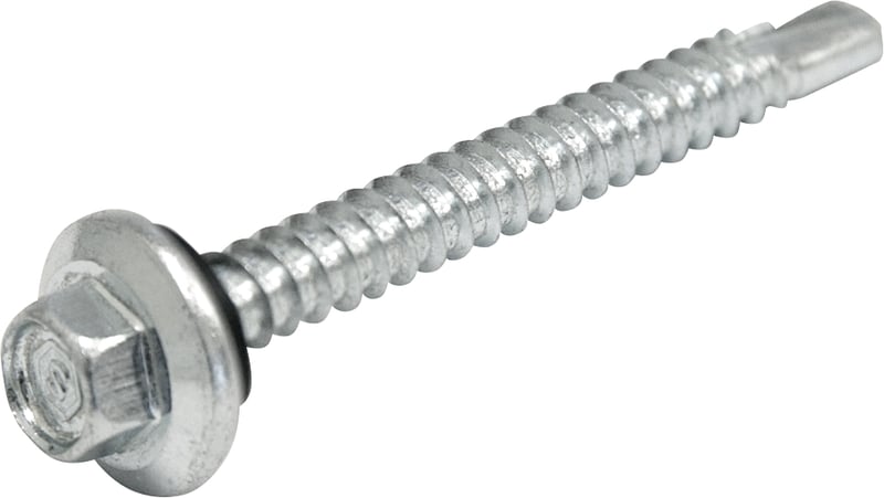 Parafuso autobrocante sextavado com acabamento tipo Dacromet, cabeça flangeada, 5,5 mm x 1"