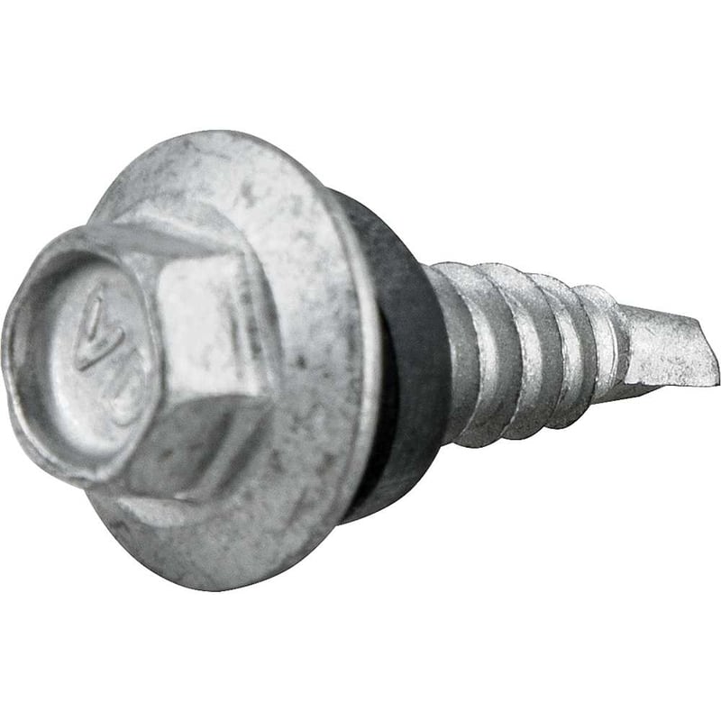 Parafuso autobrocante sextavado com acabamento tipo Dacromet, cabeça flangeada, 6,3 mm x 7/8"