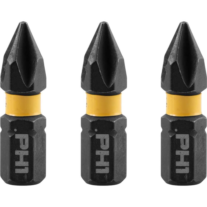 Jogo de bits ponteiras phillips com encaixe de 1/4", PH1 x 25 mm, Flextorq 3.0