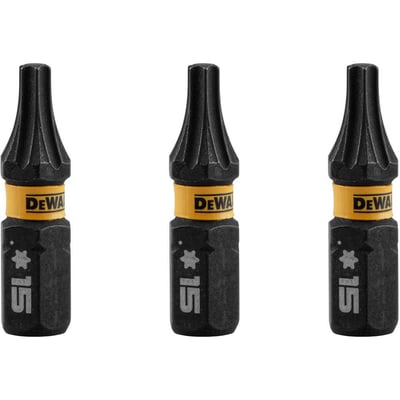 Jogo de bits ponteiras hexalobular com encaixe de 1/4", T15 x 25 mm, Flextorq 3.0