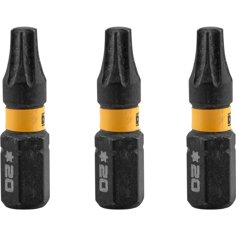 Jogo de bits ponteiras hexalobular com encaixe de 1/4", T20 x 25 mm, Flextorq 3.0