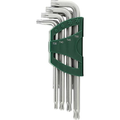 Jogo de chaves hexalobular, T10 - T50, com 9 peças, MAXTORK, ST09715