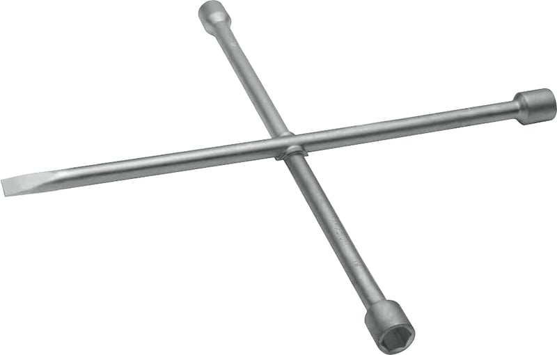 Chave de roda tipo cruz, 17,0 mm x 19,0 mm x 13/16" x espátula