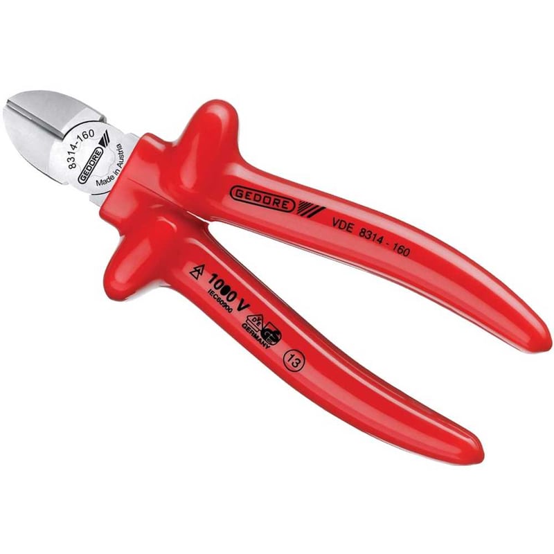 Alicate corte diagonal 6.1/2", VDE, com isolação até 1.000 V, 091.851