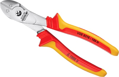 Alicate corte diagonal 7", VDE H, com isolação até 1.000 V, 091.900