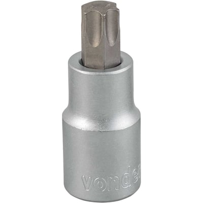 Soquete hexalobular macho T-55, encaixe 1/2"