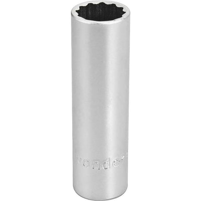 Soquete estriado longo, com encaixe de 1/2", 16 mm