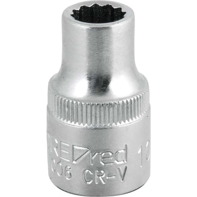 Soquete estriado com encaixe de 1/2", 10 mm