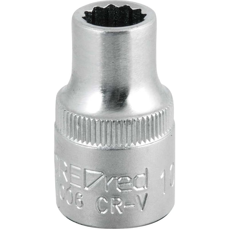 Soquete estriado com encaixe de 1/2", 10 mm