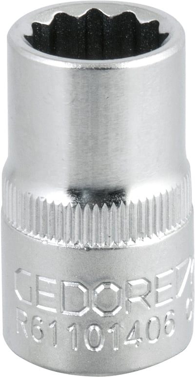 Soquete estriado com encaixe de 1/2", 14 mm