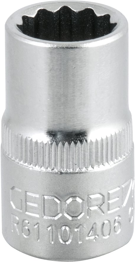 Soquete estriado com encaixe de 1/2", 14 mm