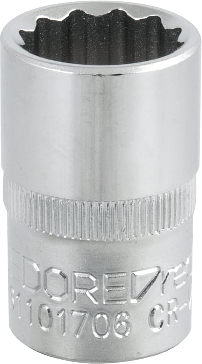 Soquete estriado com encaixe de 1/2", 17 mm