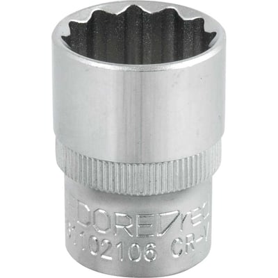 Soquete estriado com encaixe de 1/2", 21 mm