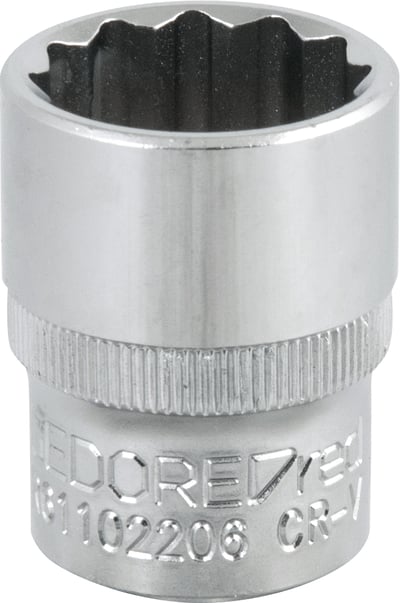 Soquete estriado com encaixe de 1/2", 22 mm