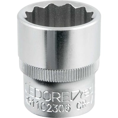 Soquete estriado com encaixe de 1/2", 23 mm