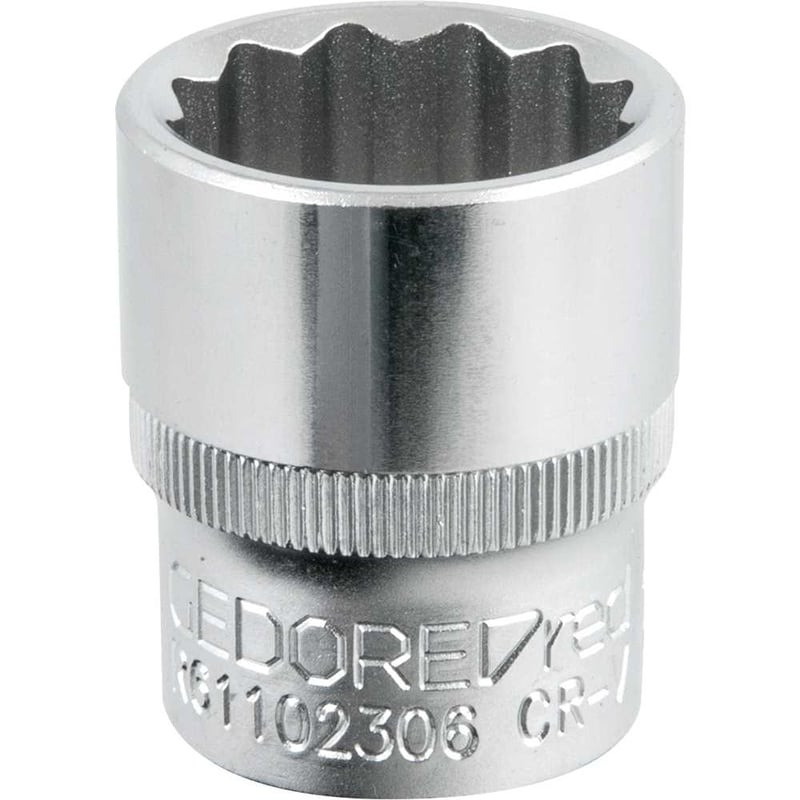 Soquete estriado com encaixe de 1/2", 24 mm