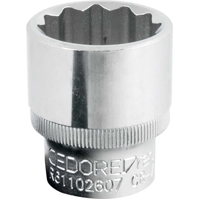 Soquete estriado com encaixe de 1/2", 26 mm