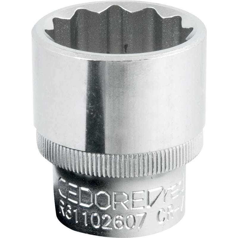 Soquete estriado com encaixe de 1/2", 26 mm