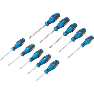 Jogo de chaves hexalobular, T7 a T40, com guia e cabo, com 10 peças, 024.940