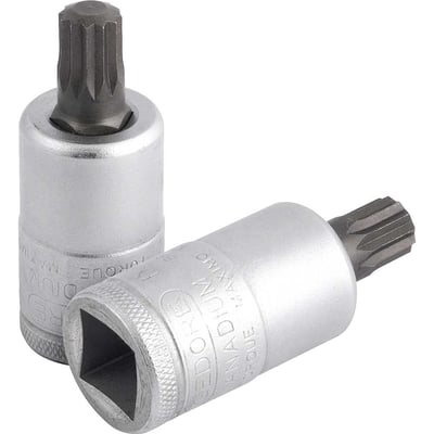 Soquete multidentado, curto, com encaixe de 1/2", 10 mm, INX19-10