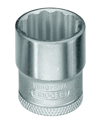 Soquete estriado com encaixe de 3/8", 19 mm, Unit Drive D30