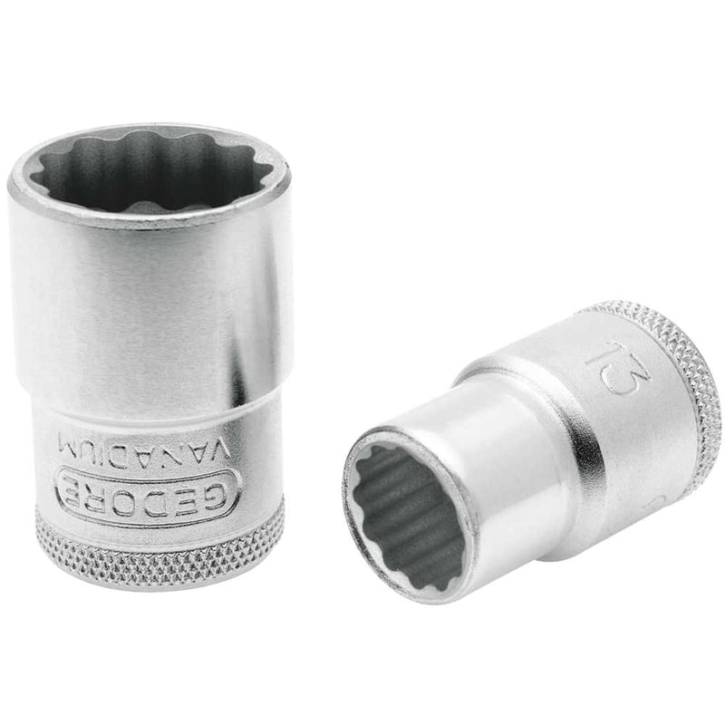 Soquete estriado com encaixe de 1/2", 8 mm