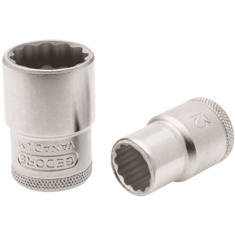 Soquete estriado com encaixe de 1/2", 9 mm