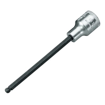 Soquete hexagonal (allen) longo 6 mm, encaixe 1/2", com ponta abaulada, IN19LK, 016.205