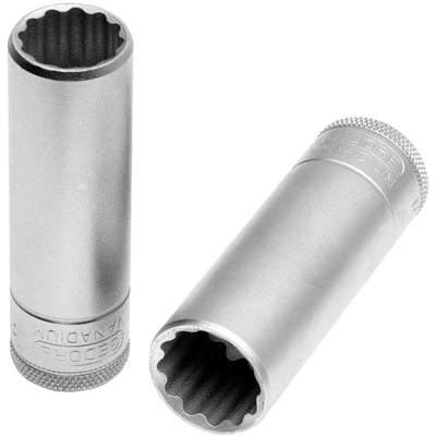Soquete estriado longo 27 mm, com encaixe de 1/2", 015711