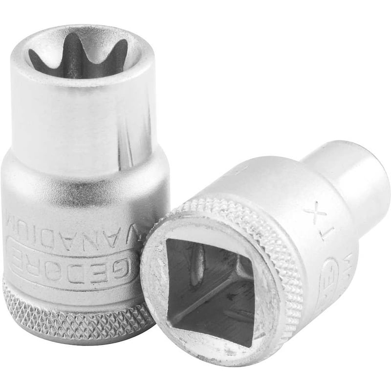Soquete hexalobular fêmea, com encaixe 1/2", TX 19 - E10