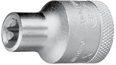 Soquete hexalobular fêmea, com encaixe 1/2", TX 19 - E20