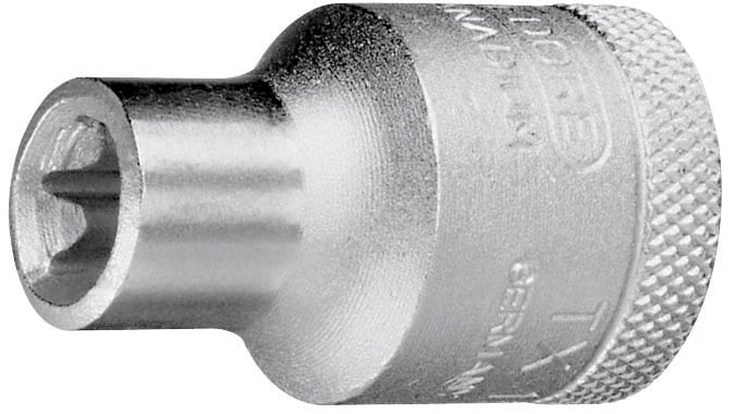 Soquete hexalobular fêmea, com encaixe 1/2", TX 19 - E24
