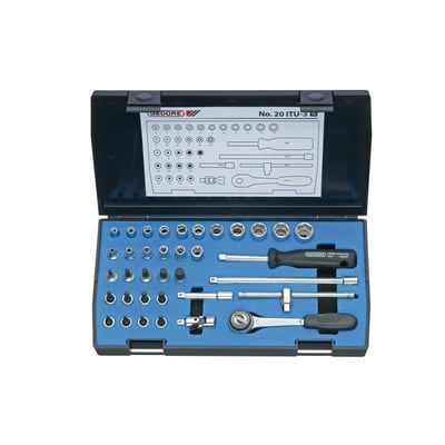 Jogo de soquetes sextavados com encaixe de 1/4", 4,0 mm a 14,0 mm, com 36 peças, 20ITU-3