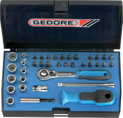 Jogo de soquetes e bits, encaixe de 1/4", 37 peças, 4,0 mm a 13,0 mm, D20 KMU-20