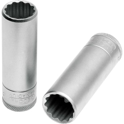 Soquete estriado longo com encaixe de 1/2", 1/2", D19L, 015753